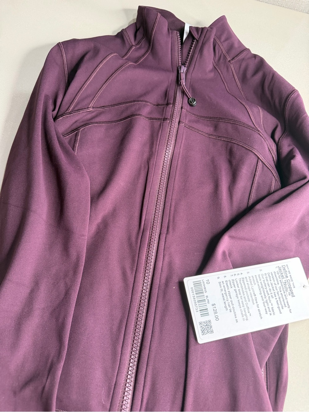 Lululemon Cropped Plum Zip-Up Active Jacket NWT Size 10 - Picture 3 of 7